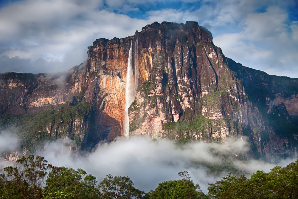 Angel Falls surrounded by mist