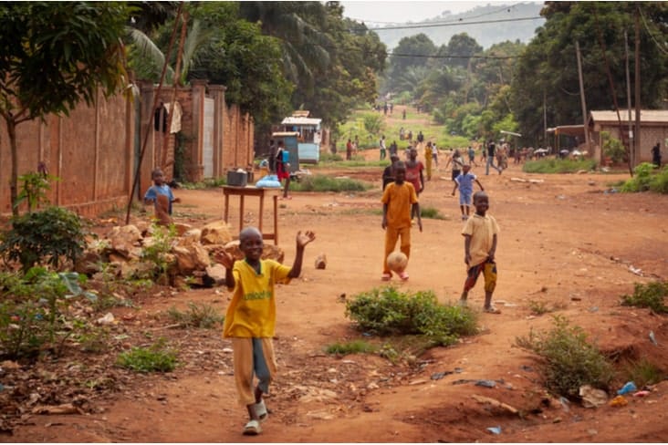 Impoverished children in the Central African Republic (CAR) 
