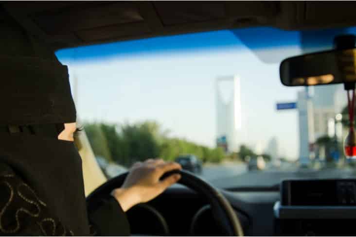 A woman driving in Saudi Arabia 