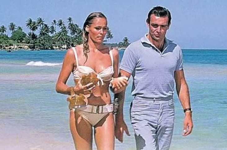 Sean Connery and Ursula Andress on set in Jamaica 
