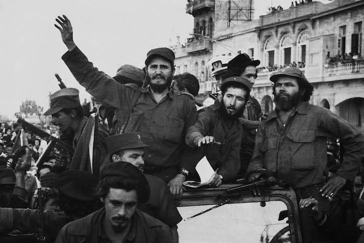 Fidel Castro and his fellow revolutionaries enter Havana in 1959 