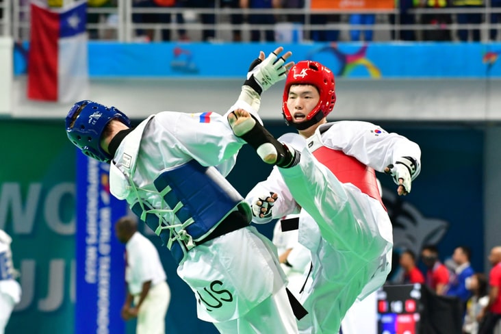 A Taekwondo match in South Korea