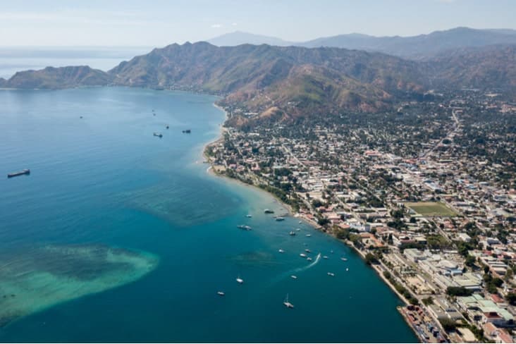 Aerial view of Dili East Timor 