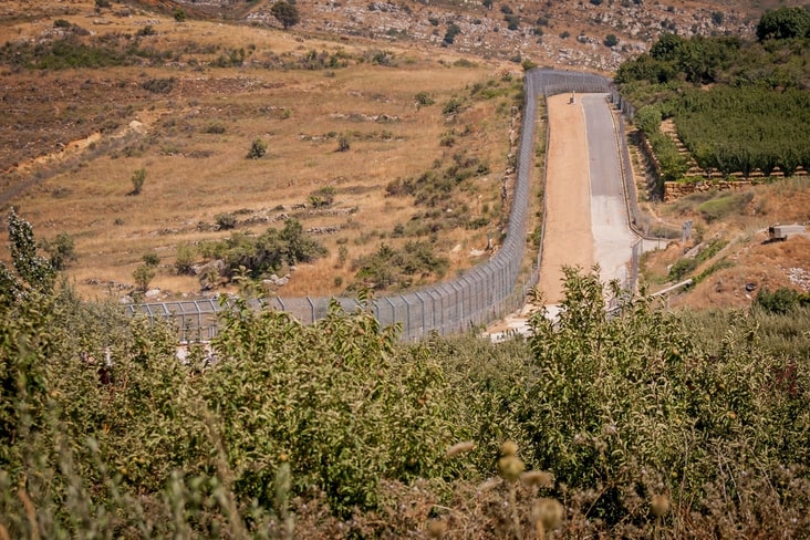 A security fence in the Israeli-occupied area 