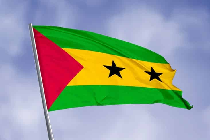 the country's flag flying