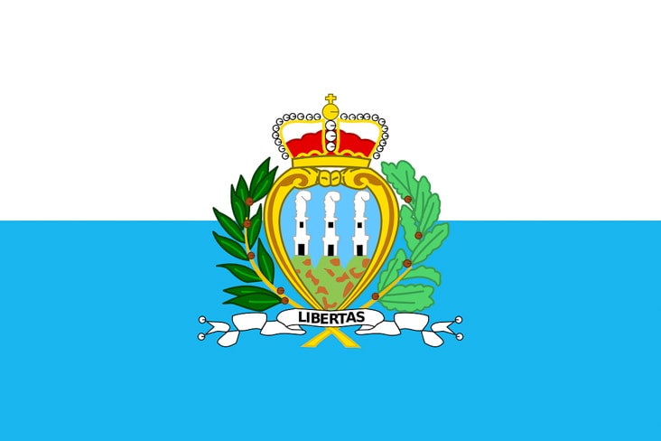 A computer graphic of San Marino's flag