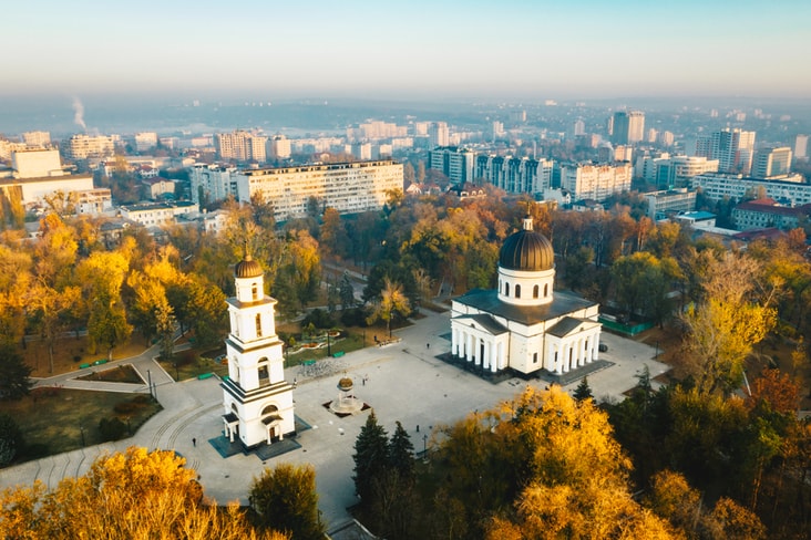 Am=n aerial image of Chişinău