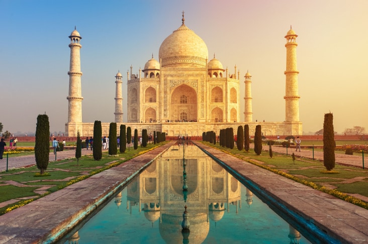 Interesting facts about India include the iconic Taj Mahal