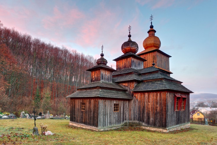 A wooden Greek Orthodox church in Slovakia