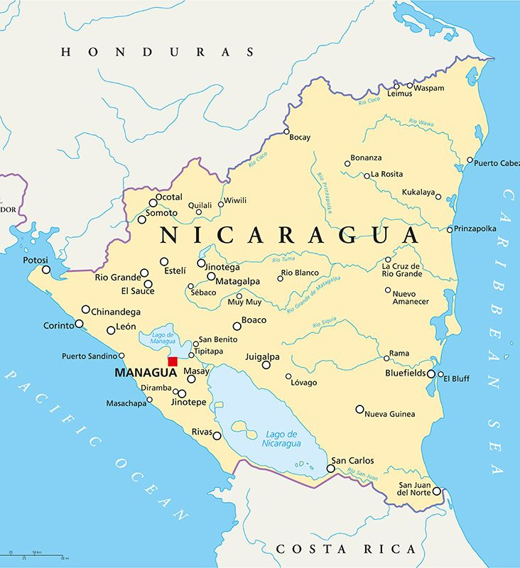 A map of Nicaragua