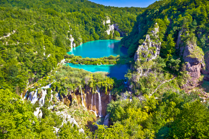 The turquoise Lakes and waterfalls of Plitvice Lakes