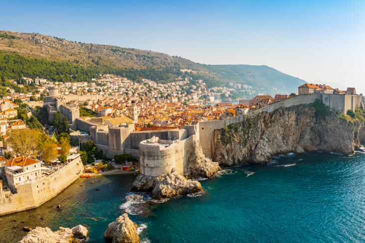 A wide view of  Dubrovnik in Croatia