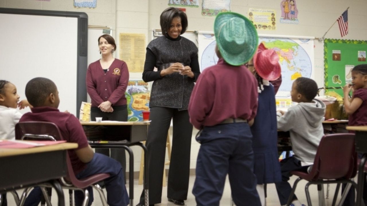 Michelle Obama at Burgess-Peterson Academy