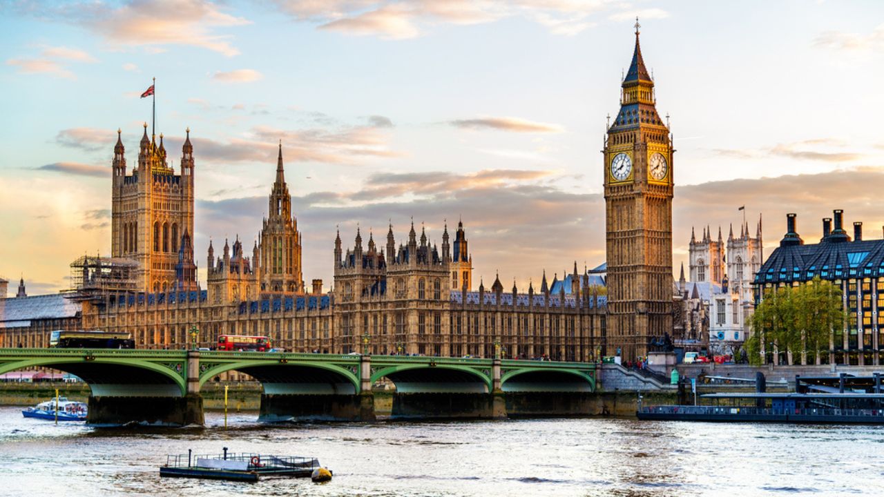Palace of Westminster in London in the evening - England