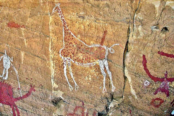 Ancient rock art in Tadrart Acacus, Libya
