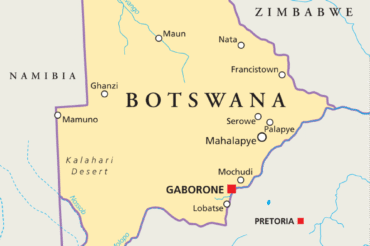 Map of Botswana With Major Cities and Regions