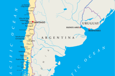 Map of Chile with Cities and Regions