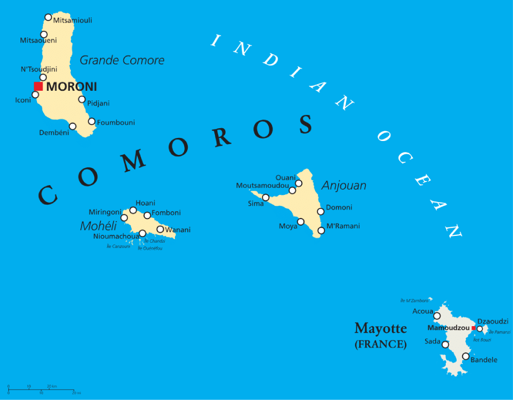 Comoros map