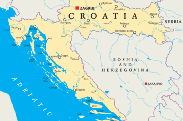 Map of Croatia with Cities and Regions