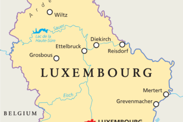 Map of Luxembourg with Cities and Regions