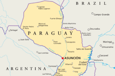 Map of Paraguay With Cities and Regions