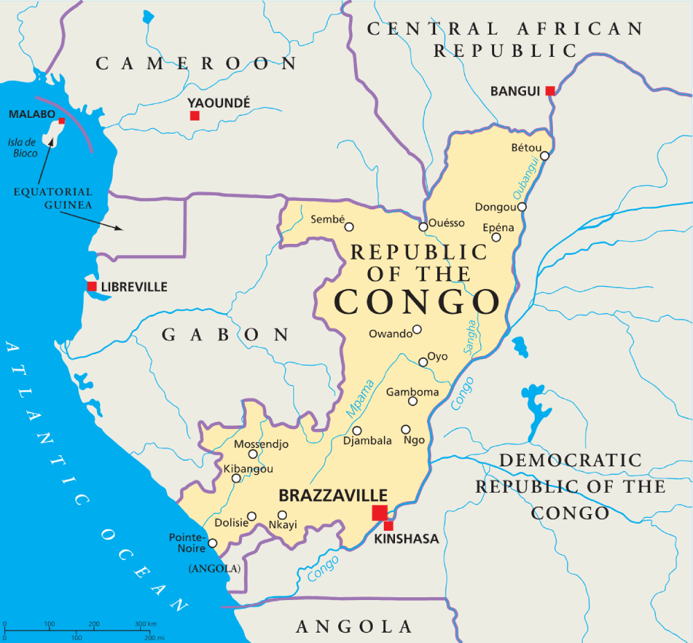 The Republic of Congo map