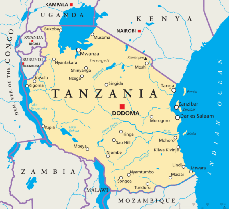 Tanzania map