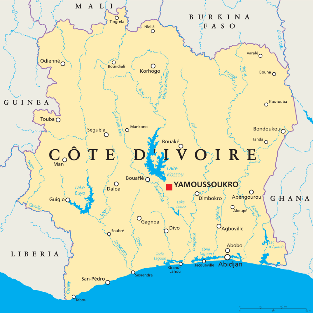Ivory Coast map