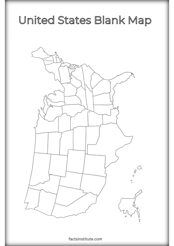 Blank US map with state outlines