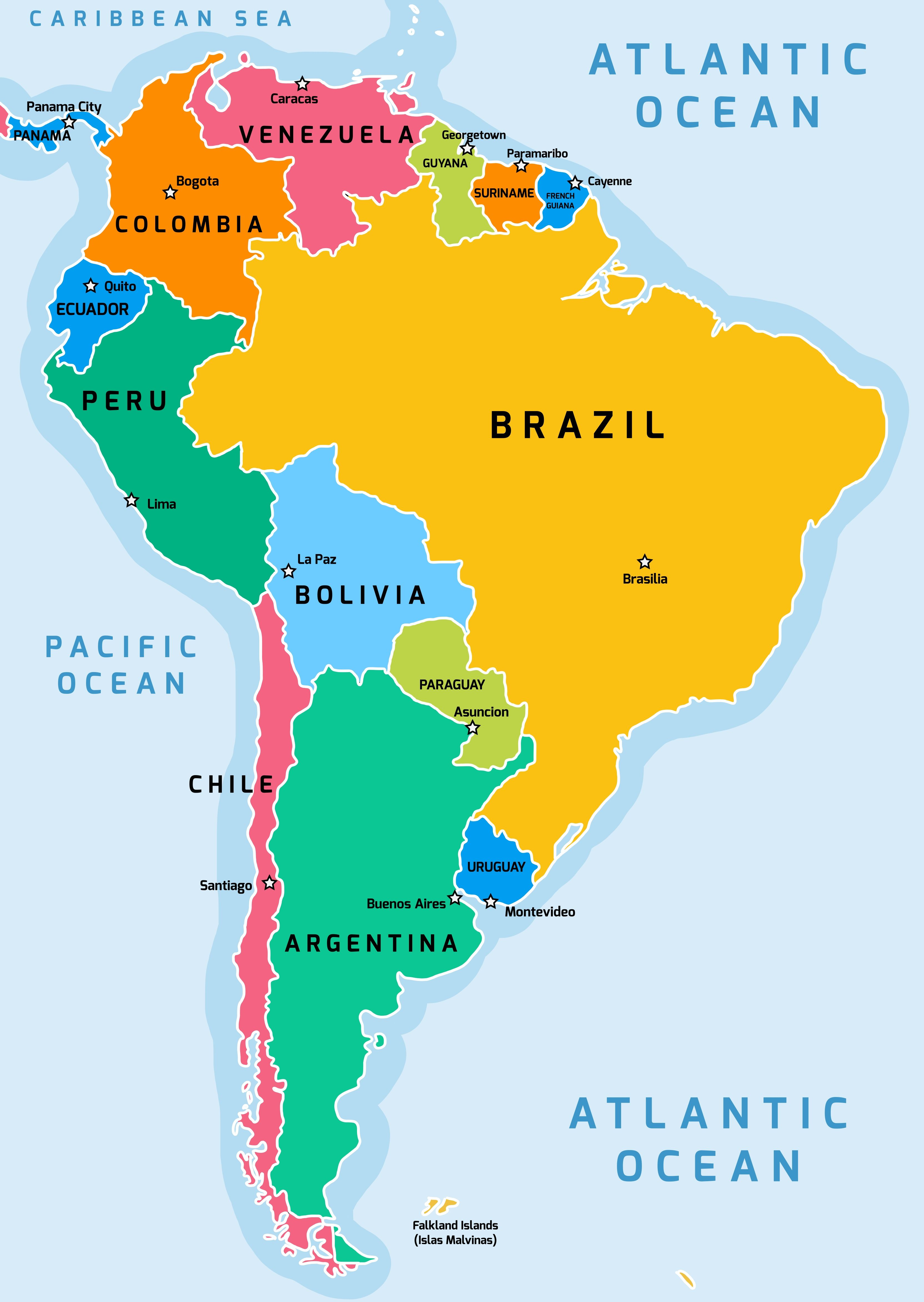The 13 Capital Cities Of South America Map Included The Facts Institute