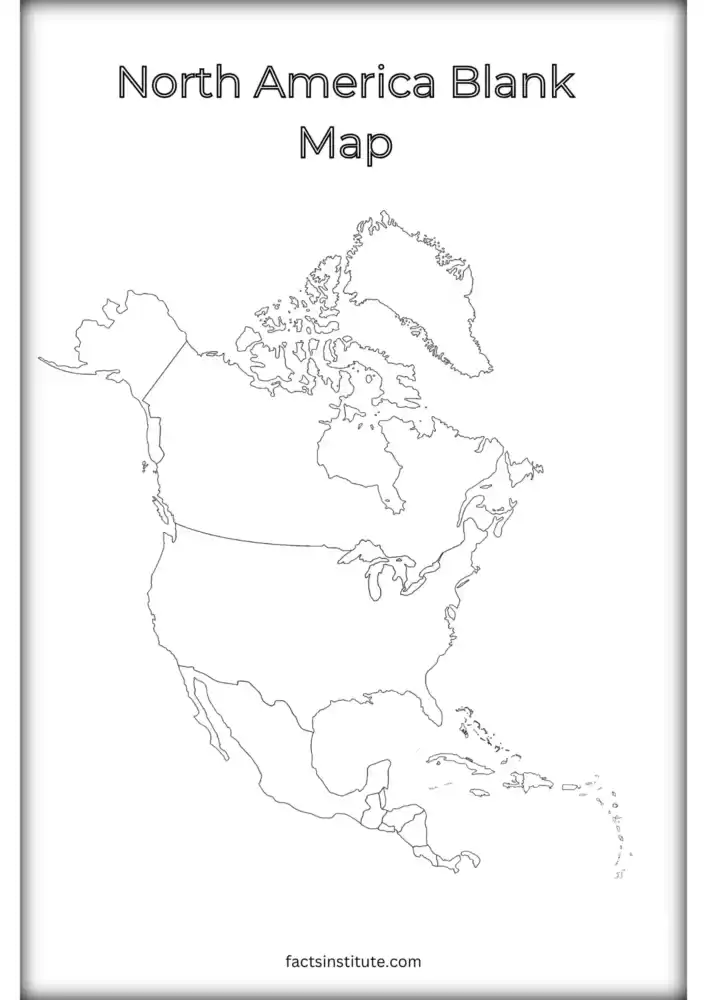 Blank map of North America