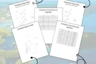 Free Printable Map of Oceania (Labeled)