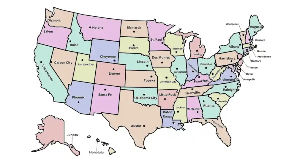 State capitals map