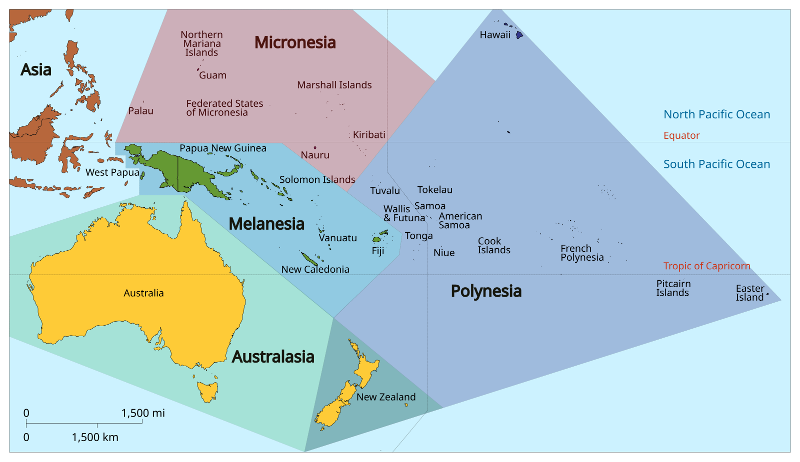 melanesian countries map