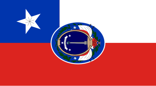 Chile's early national flag with coat of arms (1817)