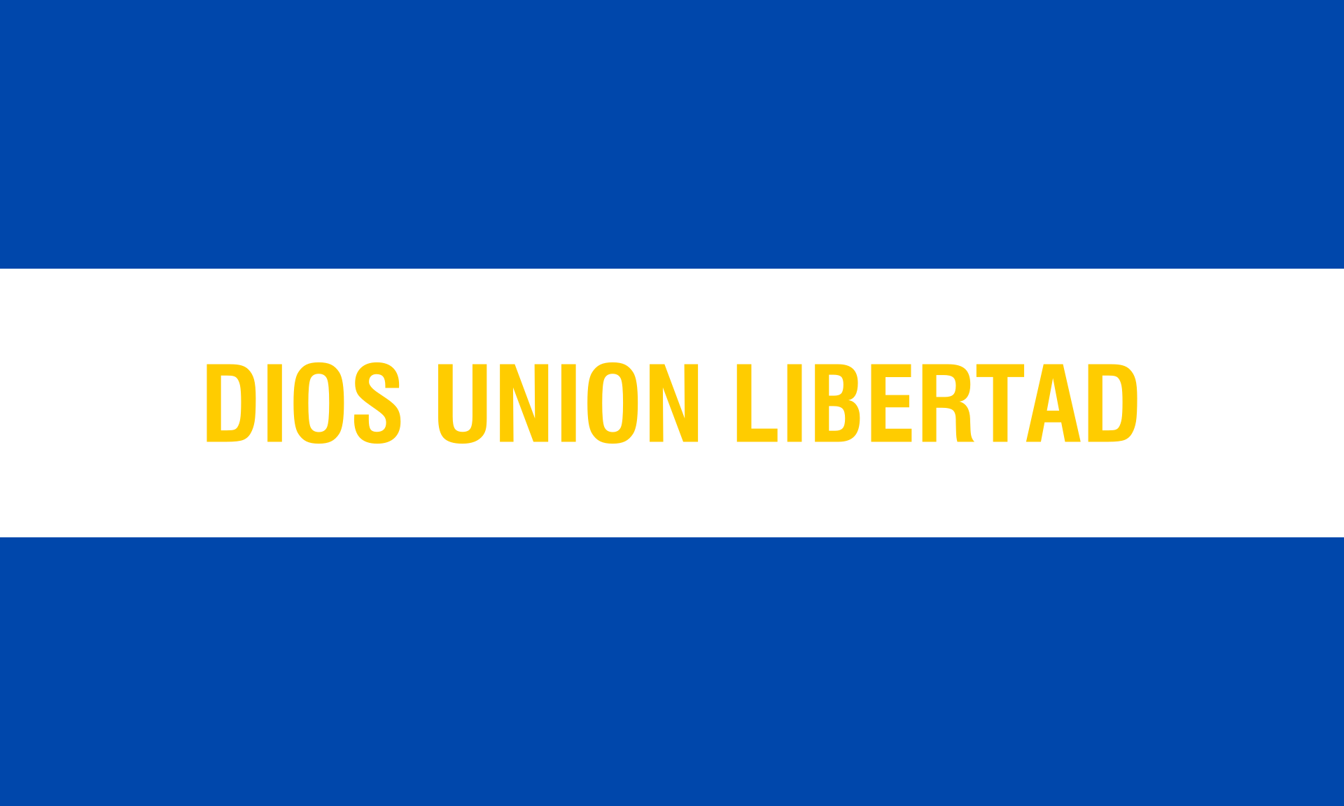 El Salvador flag with the motto Dios, Unión, Libertad