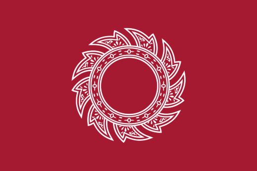 Red Thai flag with a white chakra 1782