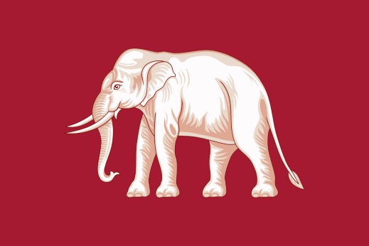 Red Thai flag with a white elephant 1817