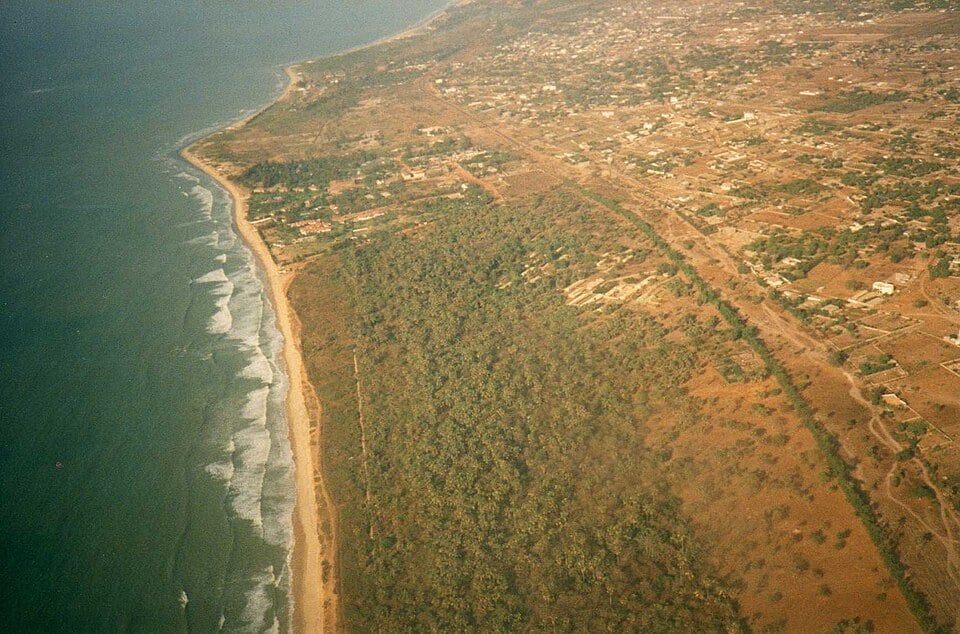 Aerial view of The Gambia