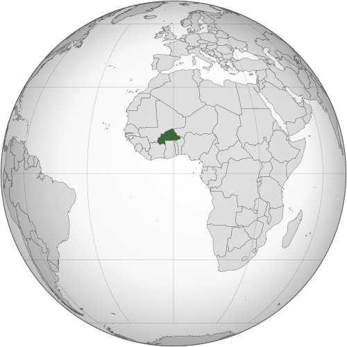 Map showing Burkina Faso’s location in Africa