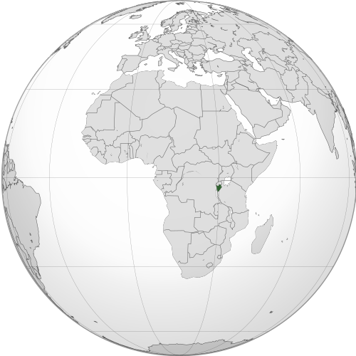 Map showing Burundi’s location in Africa