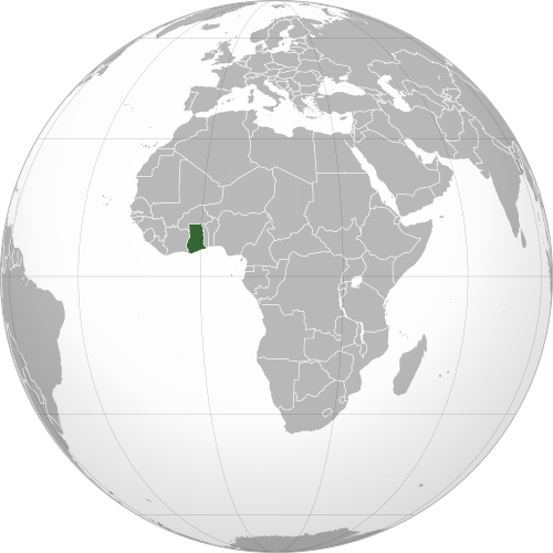 Map showing Ghana's location in Africa