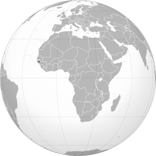 Map showing Guinea Bissau's location in Africa