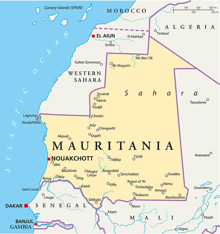 Map of Mauritania