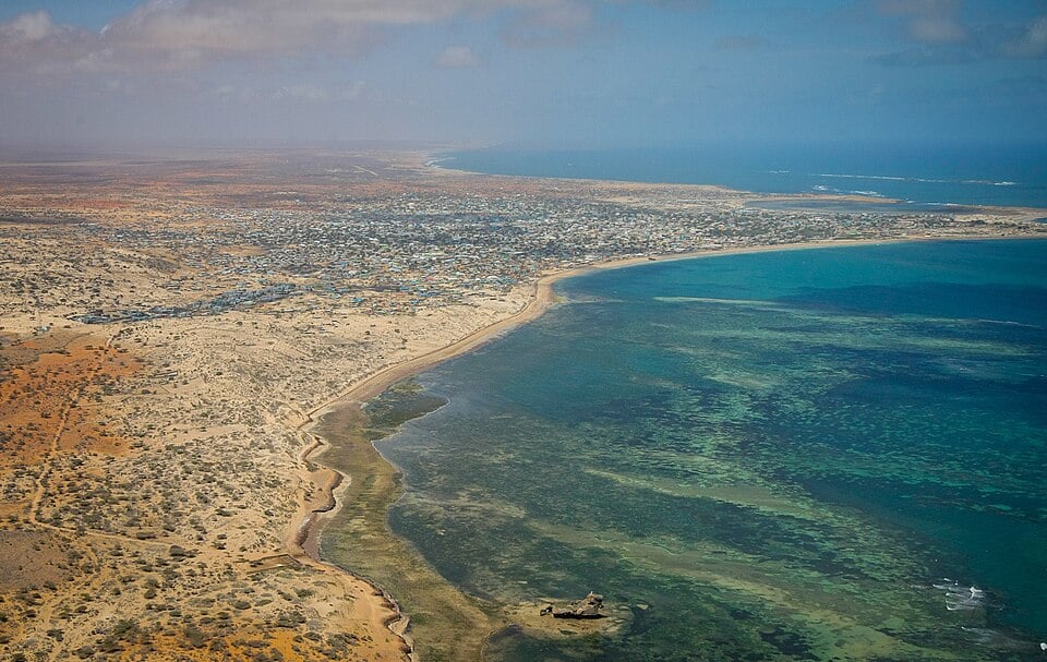 The coast south of Mogadishu