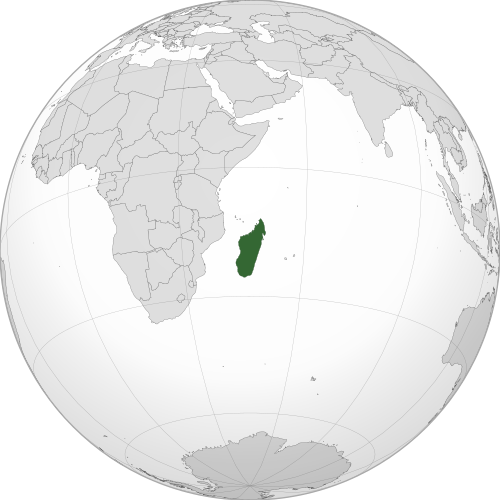 Map showing Madagascar's location in Africa