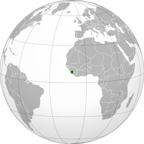 Map showing Sierra Leone's location in Africa