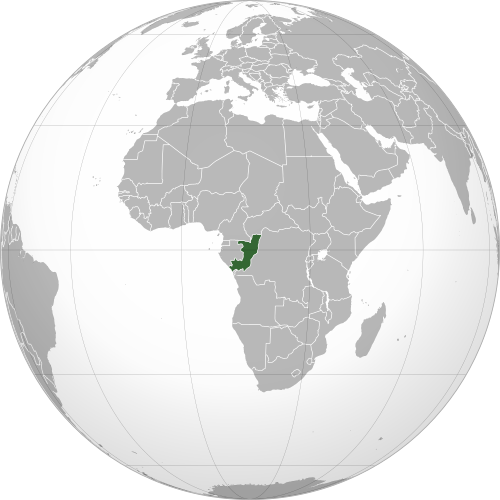 Map showing Republic of Congo's location in Africa
